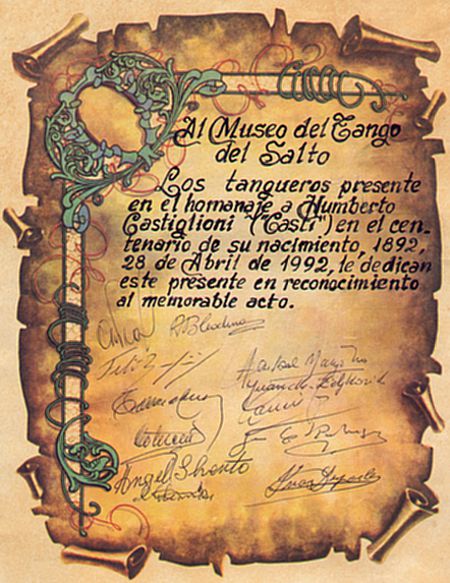1992 Al Museo del Tango en homenaje a Humberto Castiglione