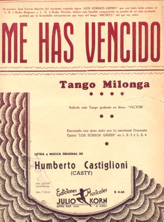 Partiitura Me has Vencido