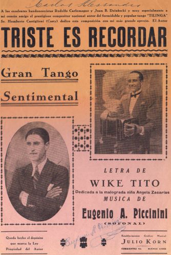 Partitura Triste es Recordar